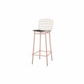 Celebracion Madeline Barstool with Seat Cushion in Rose Pink Gold & Black 41.73 x 16.53 x 20.86 in. CE2616462